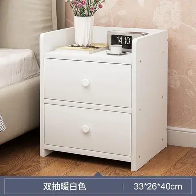 Minimalist Bedside Cabinet with Lock and Mini Drawers - 9