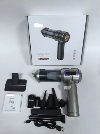 Araba elektrikli süpürgesi fırçasız motor LCD ekranlı elektrikli süpürge el tipi emme ve üfleme entegre üfleyici sınır ötesi - 12