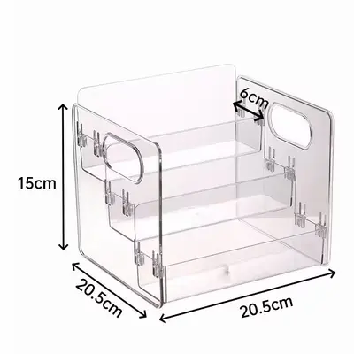 Cosmetics storage box, tiered multi-layer, dust-proof - 7