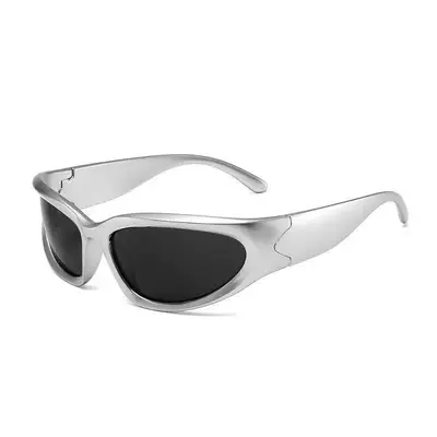 Silver Punk Sunglasses with Mechanical Metal Detail - 7