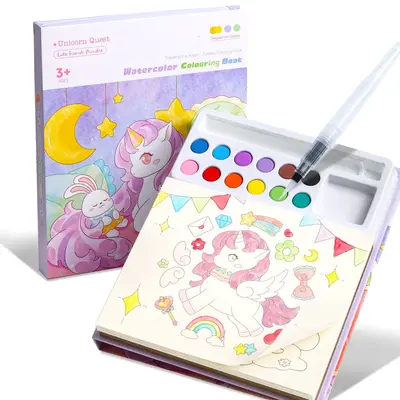 Sınır ötesi özel çocuk suluboya guaj grafiti yapışkan notlar boyama DIY boya suluboya boyama boyama seti. - 7