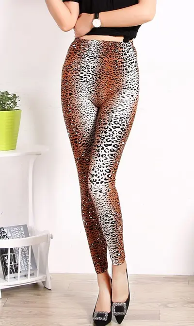 Women's Leggings, High Stretch, Slimming, Soft Plus Size Leopard Print - 11