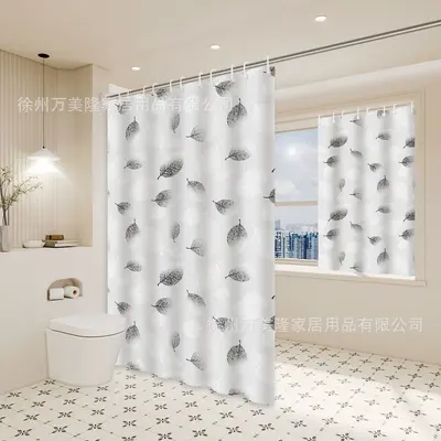 3D Printed PEVA Shower Curtain, Waterproof and Mildew-Resistant, Thick Bathroom Partition