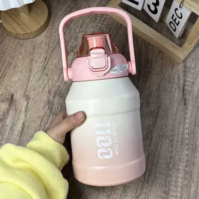 Großer Thermobecher mit Strohhalm, tragbare Sport-Wasserflasche - 10