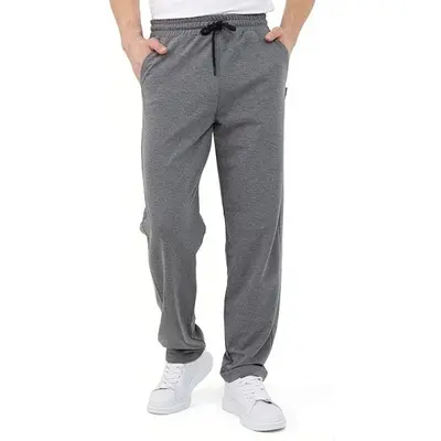 Men's Loose Straight-Leg Sweatpants with Drawstring Waist - 7