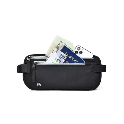 Amazon passport document bag personal invisible waterproof RFID anti-theft waist bag overseas travel money bag storage bag