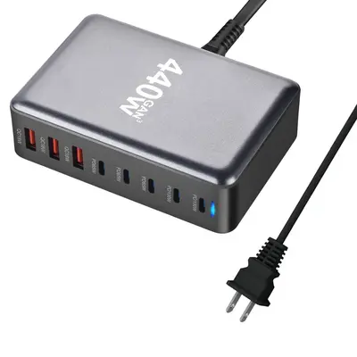Cross-border 440W Desktop Charging Station, 440W Multi-port USB Multifunctional Fast Charger 440W Gallium Nitride Charger - 7
