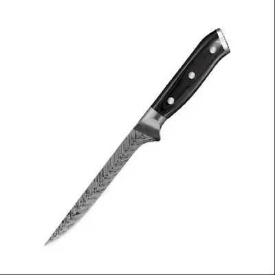 Damask desenli mutfak bıçak seti, çift çelik, keskin - 12