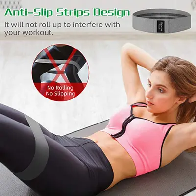 Cotton Glute Loop Resistance Band, Squat Yoga Pull Band - 4