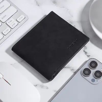 Men's Slim Short Soft Leather Wallet with Card Holder - 7