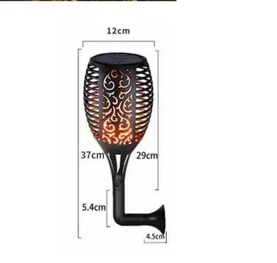 Waterproof 12 LED Solar-Powered Flame Garden Lamp - 10