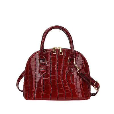 Women's Crocodile Pattern Shell Shoulder Bag, Korean Style Crossbody - 10