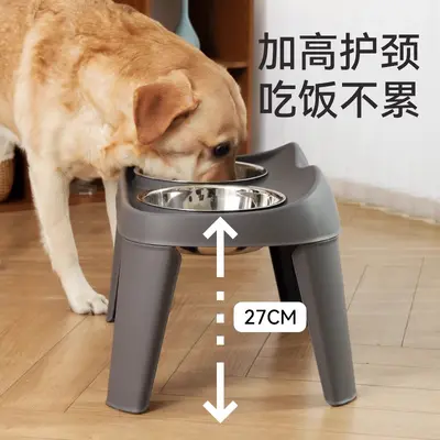 Stainless Steel Elevated Double Dog Bowl for Medium and Large Dogs