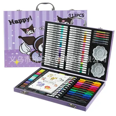 128-piece children's art set, watercolor markers, complete supplies - 10