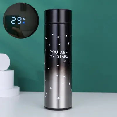 Akıllı Sıcaklık Göstergeli Paslanmaz Çelik Termos Bardak, 500 ml, Araç İçi - 3