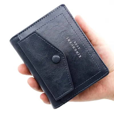 Korean-Style Men's Vertical Short Wallet with Zipper Key Holder and Coin Pocket - 1