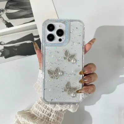 Phone case for ZTE BLADE A35, sweet style, glitter finish