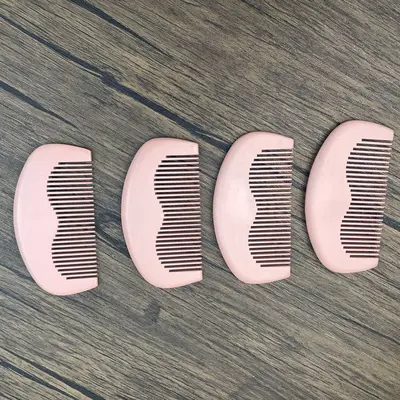 G ailesi küçük çanta tarak baskılı LOGO seti şeftali ağacı tarak ten rengi pembe güzellik tarağı keten küçük çiçekli çanta ile