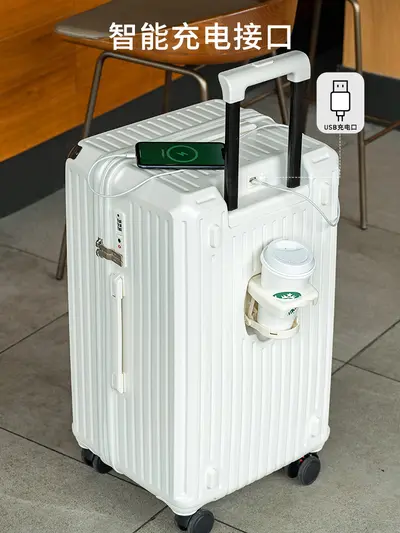 Origin: Jiaxing Pinghu, elevated large capacity zippered suitcase, five-wheel trolley suitcase, travel luggage, unisex combination lock suitcase. - 5
