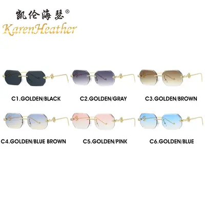 Çerçevesiz Moda BV Güneş Gözlüğü 8131 UV Korumalı Kadın Sürüş Güneş Gözlüğü - 4
