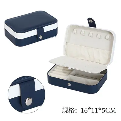 Portable travel jewelry storage box, compact and easy to carry, earrings, studs, necklaces, jewelry rings, storage box - 12