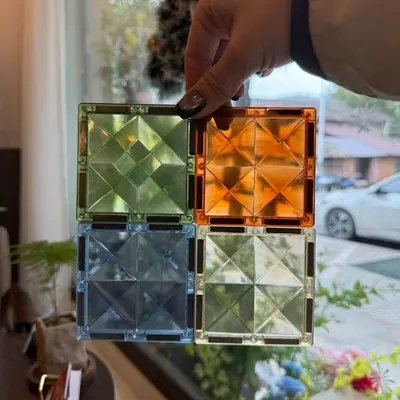 Magnetic Building Tiles Refill Set Stained Glass Puzzle for Kids Educational Toy - 11
