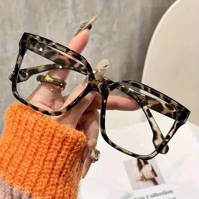 Große Retro-Brille für Herren und Damen, Fensterglas