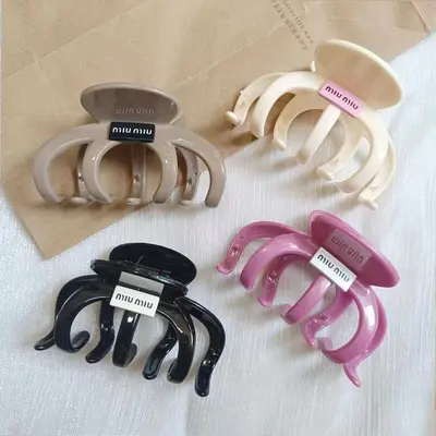 Kadınlar için büyük saç tokası, retro akrilik saç tokası, başın arkasında basit köpekbalığı tokası, üst düzey yeni moda - 12