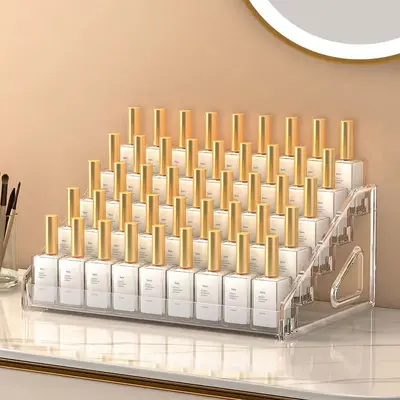Nail art storage box multi-layer transparent nail polish display rack home daily use lipstick cosmetic nail polish glue storage shelf - 4