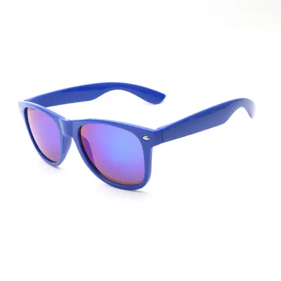 Solid Stud Sunglasses with Green Mirror Lens - 11