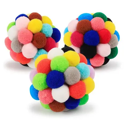 Colorful Sound Plush Ball Jingle Ball Interactive Cat Toy Wholesale
