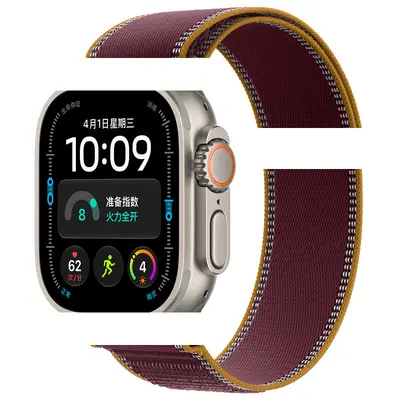 Apple Watch Naylon Örgü Kayış, Cırtlı, Apple Watch 10 Ultra 2 Uyumlu