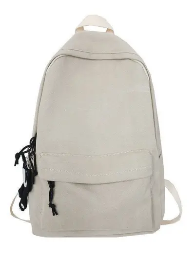 Durable Canvas Backpack, Solid Color, Large Capacity, 2025 Model - 6