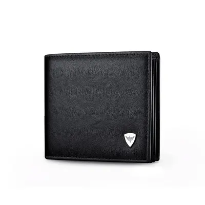 Men's Genuine Leather Short Wallet with Driver's License Holder and Multiple Card Slots - 9