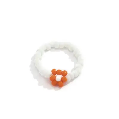 Bohemian Colourful Flower Woven Bead Ring - 10