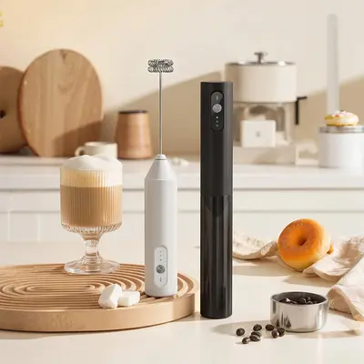 电动打奶泡器咖啡打泡器家用迷你牛奶搅拌器手持无线奶油打发器