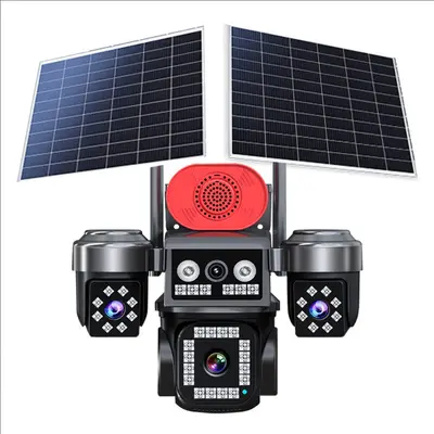 Solar-Überwachungskamera 360 Grad ohne toten Winkel, Fernzugriff per Smartphone, Außenbereich, hochauflösend, Nachtsicht, 4G, stromloses und netzloses Gerät