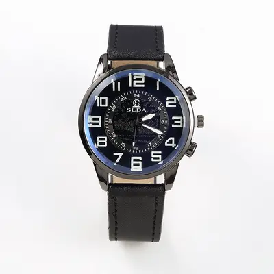 Personalized leather strap watch, simple and elegant men's watch, casual retro digital watch, student quartz watch - 9