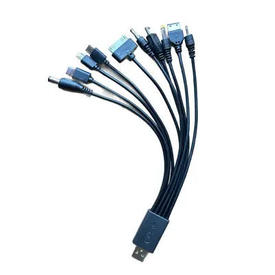 Bir ila on şarj kablosu sınır ötesi on'u bir arada veri kablosu güneş enerjili dış mekan çok fonksiyonlu acil durum X-ray evrensel USB kablosu
