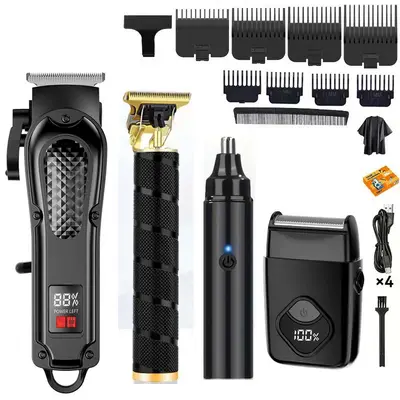 Retro Electric Hair Clipper Multifunctional Set for Salons - 12