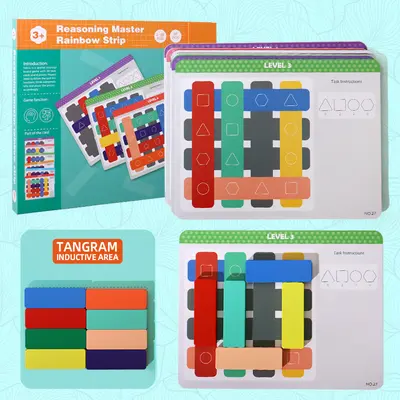 Tangram yapboz, geometrik şekiller, kare set