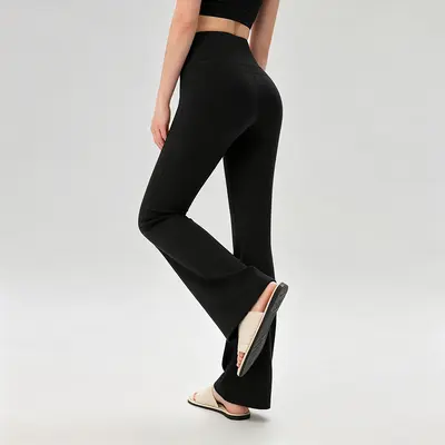 Women's Nylon 66 Flared Yoga Pants with Lycra and High Waist - 7
