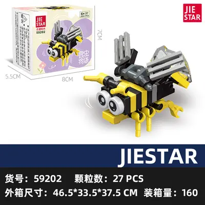Jiexing 59200 Böcek Yapı Blokları, Erken Eğitim Oyuncağı - 9