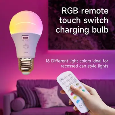 Rechargeable RGB Bulb with Remote Control, Wireless - 13