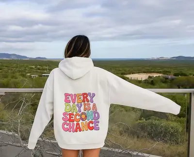 Damen-Kapuzensweatshirt mit Buchstabendruck, Frühjahr/Herbst - 7