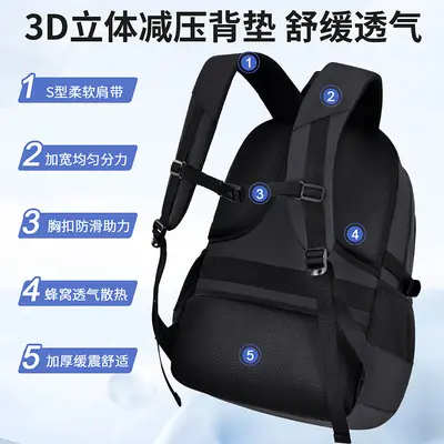 Men's Middle and High School Backpack, Large, Spine-Support Design - 4
