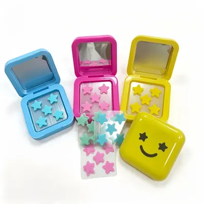 Grenzüberschreitend: Make-up-Spiegel-Set mit Pickelpflastern, bunte niedliche Stern-Abdeckpflaster, tragbare Hydrokolloid-Pickelpflaster, Großhandel