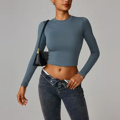 Women's Quick-Dry Long Sleeve Compression Sports Top for Yoga and Pilates - 11