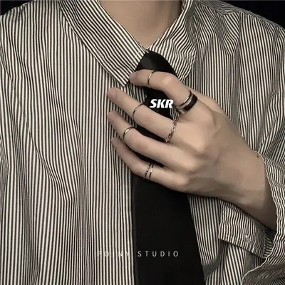 Adjustable Open Ring, Minimalist Unisex, Hip-Hop Retro Style