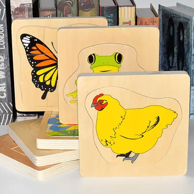Montessori Ahşap Çok Katmanlı Hayvan Puzzle Çocuklar İçin Eğitici - 3